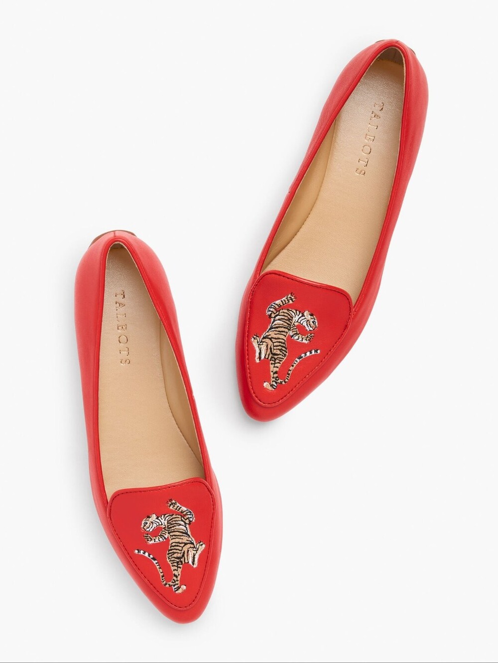 NWOT Francesca Embroidered Leather Driving Flats